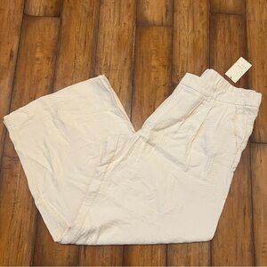 A New Day Cream Textured Wide-Leg Pants NWT